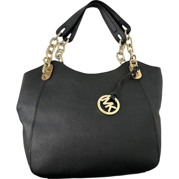 MICHAEL Michael Kors Lilly Tote Black Leather Shoulder Bag - Picture 5 of 15